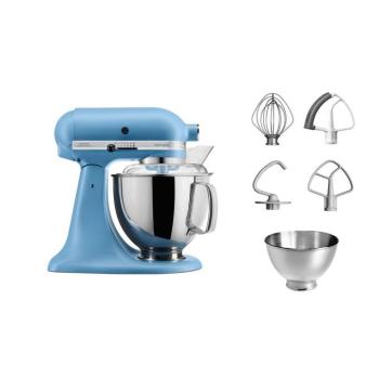 KitchenAid Artisan billenőfejes konyhai robotgép 4,8 L extra tartozékokkal – vintage kék kép