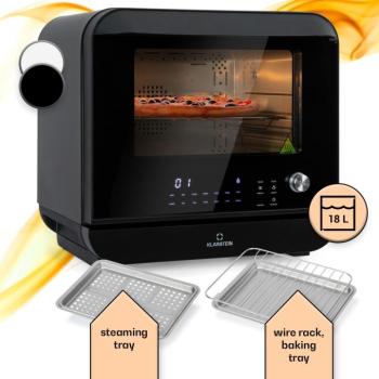 Klarstein Vita Pro, forrólevegős fritőz gőzfőzéssel, 2450 W, 18 l, 14 program, 800 ml víztartály kép