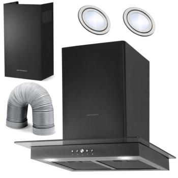 Kürtős konyhai páraelszívó 60 cm , 499 m3/h , fekete BT-217 Berdsen kép