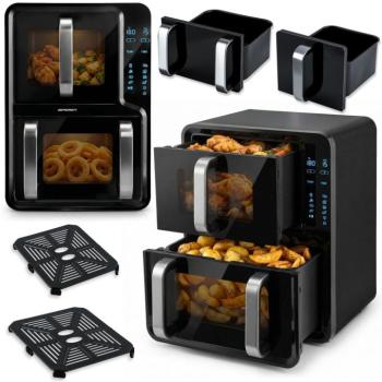 Légkeveréses fritőz, kétkamrás, függőleges, 12 l, Berdsen 2800W BD-664 kép