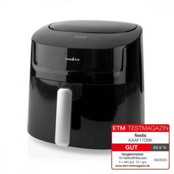 Nedis Deluxe XXXL prémium Olaj nélküli meleglevegős fritőz, 7,2 liter forrólevegős fritőz olaj nélküli sütő 1800w -s Airfryer extra kapacitású 1,4kg s kép