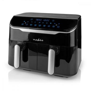 Nedis Forró Levegő Sütő | 2×3.5 l | Időzítő: 60 min | Előre beállított programok száma: 10 | Digitális | Fekete kép