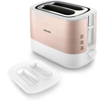 Philips Viva Collection HD2638/11 kenyérpirító, 950W, Rózsaarany/fehér kép