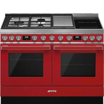Smeg CPF120IGMPR Portofino kombinált tűzhely piros 120cm kép