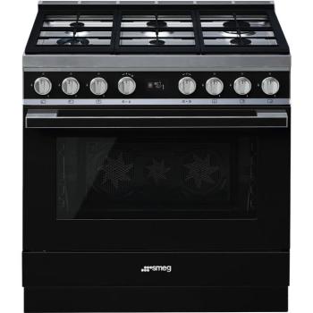 Smeg CPF9GPBL Portofino kombinált tűzhely fekete 90cm