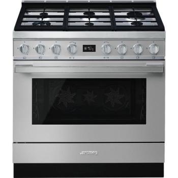 Smeg CPF9GPX Portofino kombinált tűzhely inox 90cm kép
