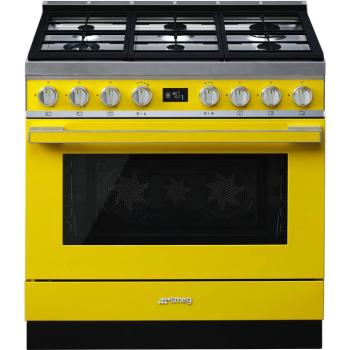 Smeg CPF9GPYW Portofino kombinált tűzhely sárga 90cm kép