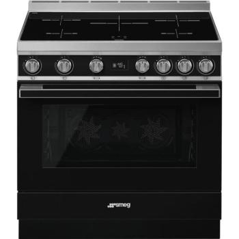Smeg CPF9IPBL Portofino indukciós tűzhely fekete 90cm kép