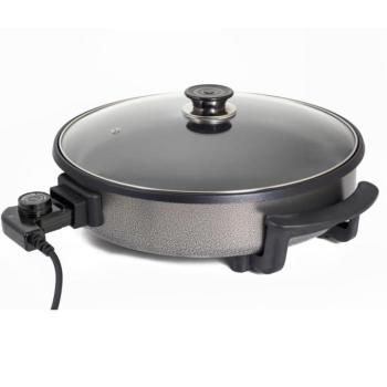 Zilan ZLN7870 elektromos serpenyő, 1500 W, alumínium serpenyő, tepadásmentes bevonat, 36 cm-es átmérő, üvegfedő, hőmérséklet szabályozó kép