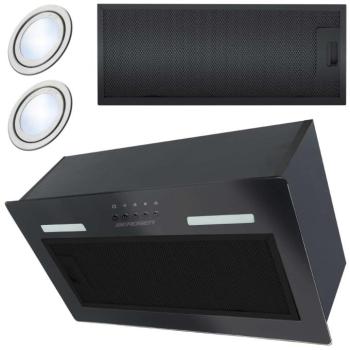 Beépíthető páraelszívó 65 W , 350 m3/h , 52cm , 2X2W Led , fekete Berdsen kép
