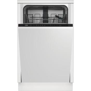 Beko DIS35025 Beépíthető mosogatógép, 10 teríték,11.9 L,5 prog.,48 dB,E,Alsó evőeszk.,45 cm, Autom.ajtónyit.nélkül kép