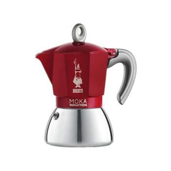 Bialetti Moka Induction kotyogós kávéfőző, 6 adagos – piros kép