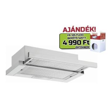 Davoline Spot Q ECO 060 GR-IX Beépíthető Kihúzható páraelszívó LED világítás 1 db motor, 253 m3/h, 51-59 dB zajszint, 60 cm széles, D Energiaosztály kép