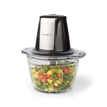 Élelmiszer Aprító | 500 W | 1 l | Üveg | 1 Sebesség Beállítás | Ezüst / Fekete kép