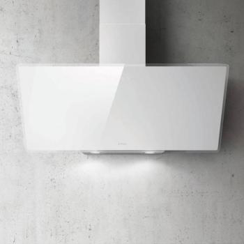 Elica SHIRE WH/A/90 fehér üveg Fali páraelszívó LED világítás 1 db motor,650 m3/h, 52-64 dB,90 cm széles,A kép