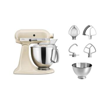 KitchenAid Artisan billenőfejes konyhai robotgép 4,8 L extra tartozékokkal – mandulakrém kép