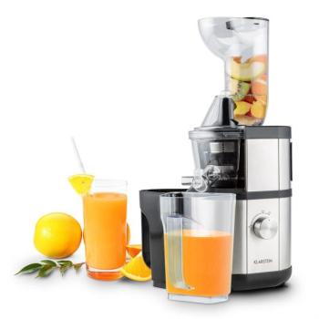 Klarstein Fruitberry, lassú gyümölcscentrifuga 400 W, 60 fordulat/perc, Ø 7,5 cm töltőcső, rozsdamentes acél kép