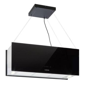 Klarstein Kronleuchter XL, mennyezeti páraelszívó, 90 cm, 577 m³/ó, LED, érintőképernyős, fekete kép
