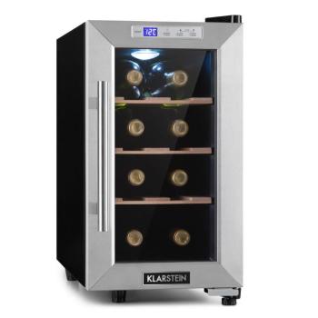 Klarstein Reserva 8 Uno, borhűtő, 23 liter, 8 palack, 11-18 ° C, 26 dB, rozsdamentes acél kép