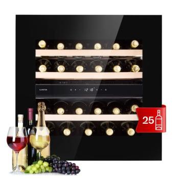 Klarstein Rhône 25 Duo, borhűtő, 63 liter, 25 palack, 2 zóna, kompressziós hűtés kép