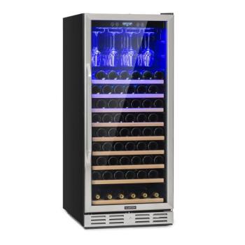 Klarstein Vinovilla 127, nagy kapacitású borhűtő, 320 liter, 127 palack, üvegajtó, rozsdamentes acél kép
