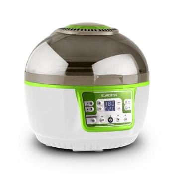 Klarstein VitAir Turbo, forrólevegős fritőz, 1400 W, 10 l, zöld-fehér kép
