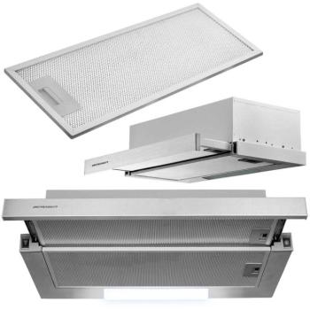 Konyhai teleszkópos páraelszívó 60cm , 74 W ,175 m3/h, 4W Led , rozsdamentes acél Berdsen kép
