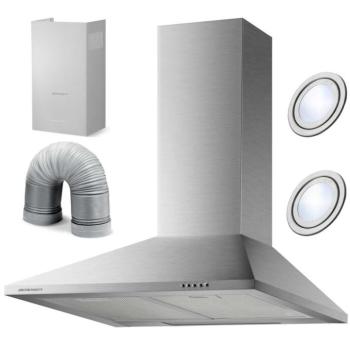 Kürtős konyhai páraelszívó 60 cm , 350 m3/h , inox BT-2113 Berdsen kép