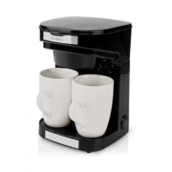 Nedis KACM140EBK kávéfőző 2 porceláncsészével Kávéfőző | Kávé filter | 0.25 l | 2 Csésze eszpresszó hordozható extra kis méretben kép