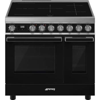 Smeg CPF92IMBL Portofino indukciós tűzhely 2 sütőtér fekete 90cm kép