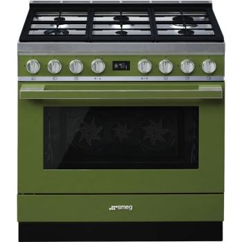Smeg CPF9GPOG Portofino kombinált tűzhely olívazöld 90cm