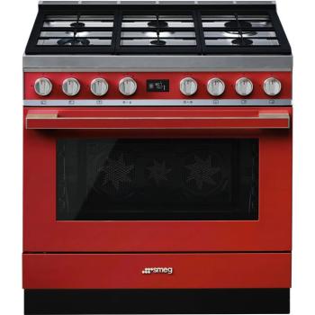 Smeg CPF9GPR Portofino kombinált tűzhely piros 90cm kép