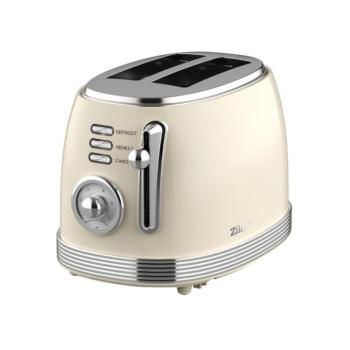 Zilan ZLN1191 retró kenyérpirító, 850 W, 6 fokozat, 2 szeletes, STOP funkció, morzsatálca, bézs kép