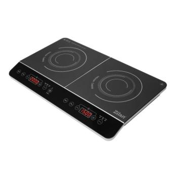Zilan ZLN8088 indukciós főzőlap, 2000 W / 1500 W, 2 főzőlap, 2×10 fokozat, időzíthető, automatikus kikapcsolás, fekete kép